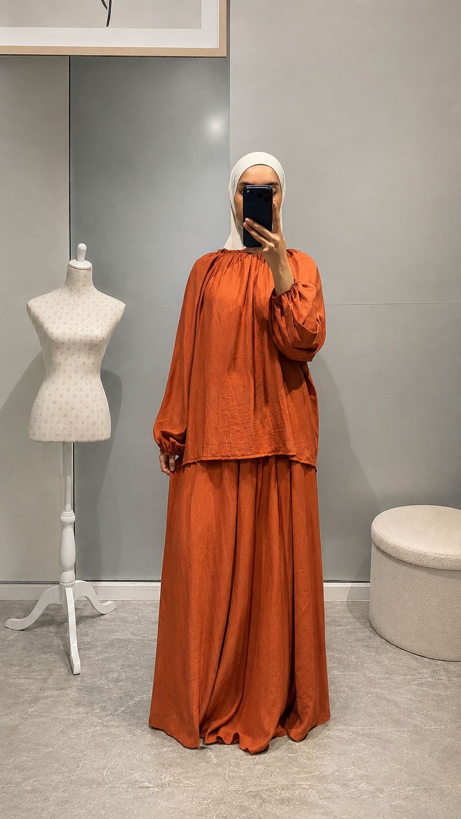 Ensemble deux pièces terracotta  — jupe & haut