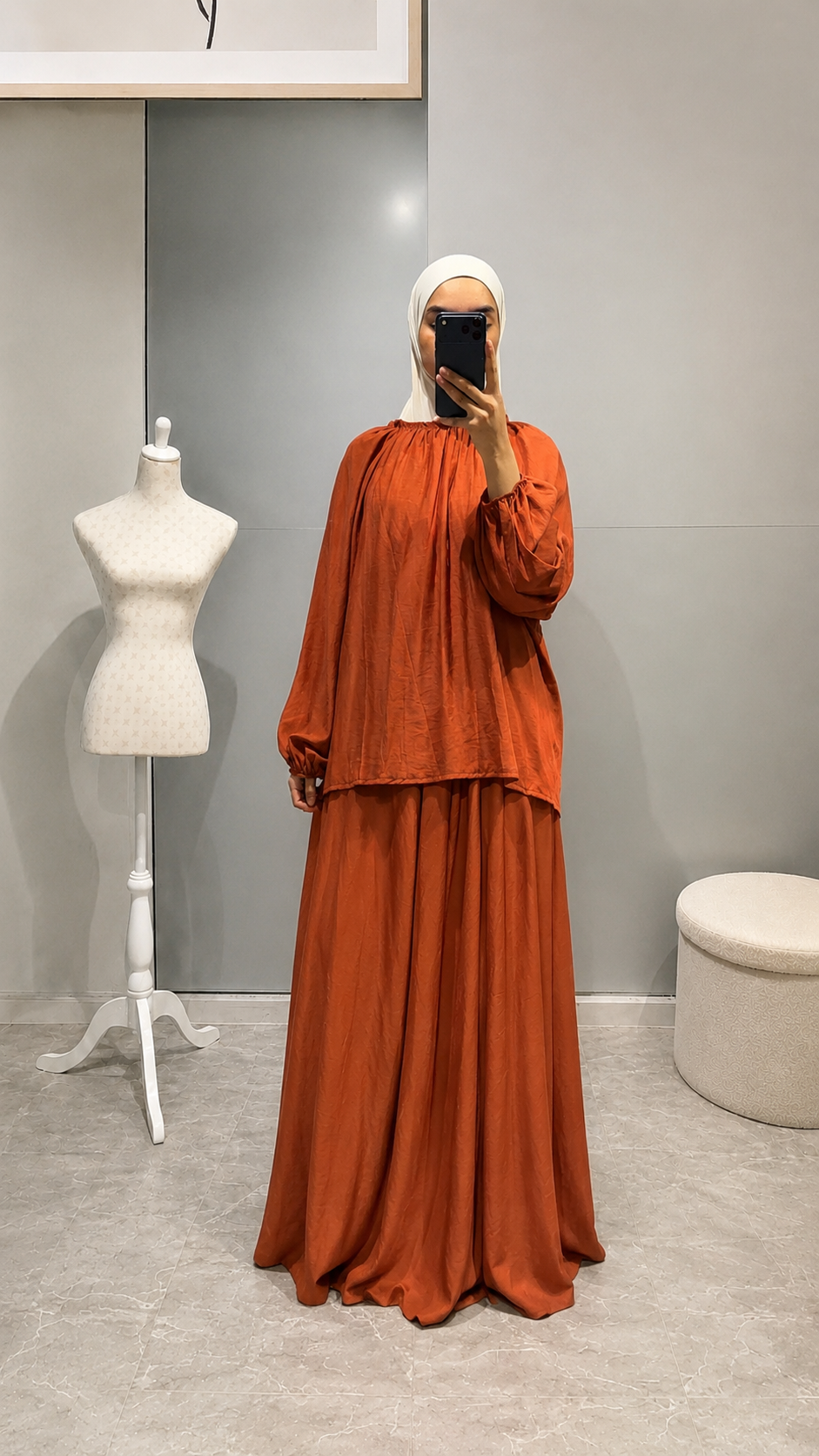 Ensemble deux pièces terracotta  — jupe & haut