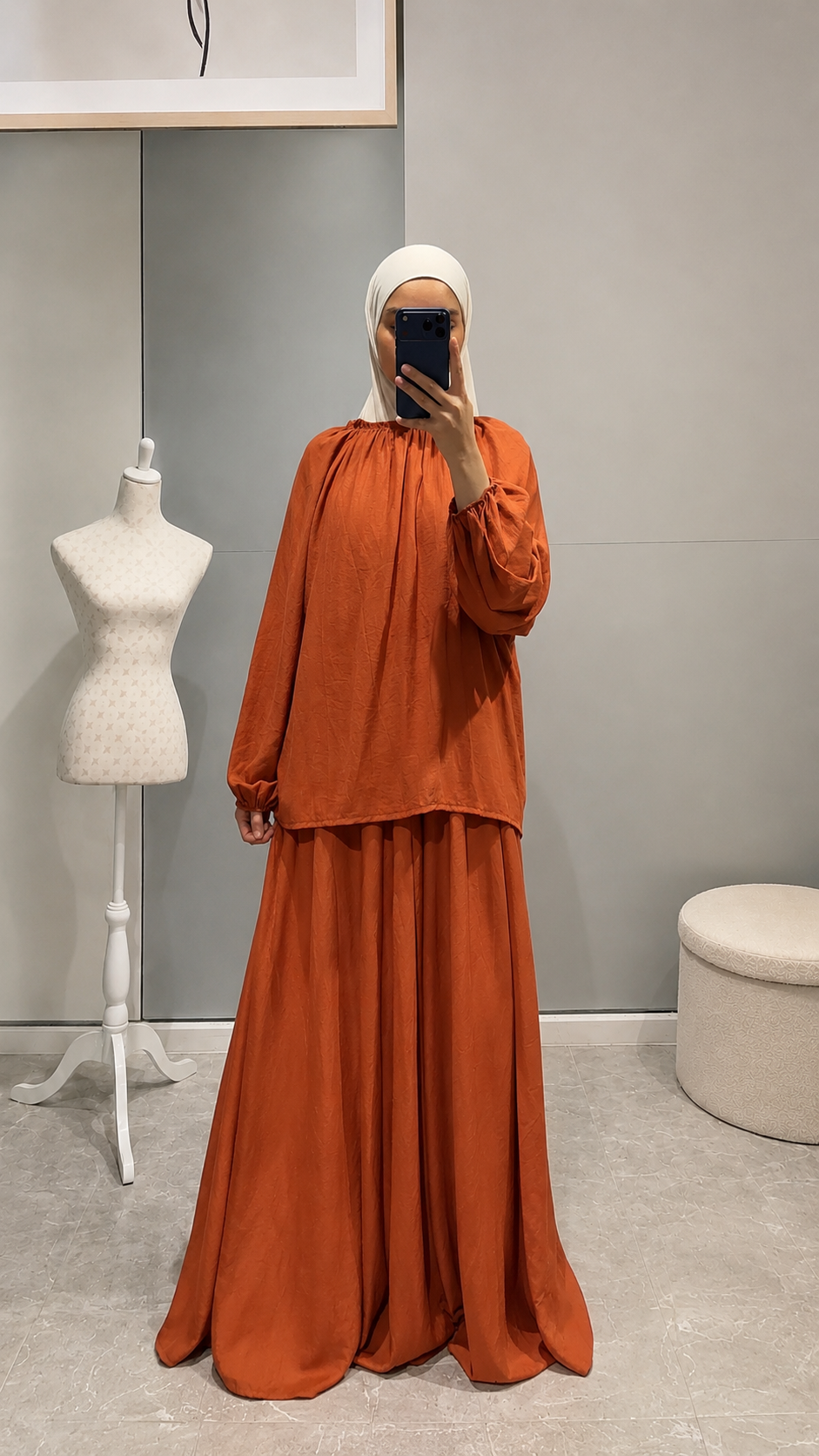 Ensemble deux pièces terracotta  — jupe & haut