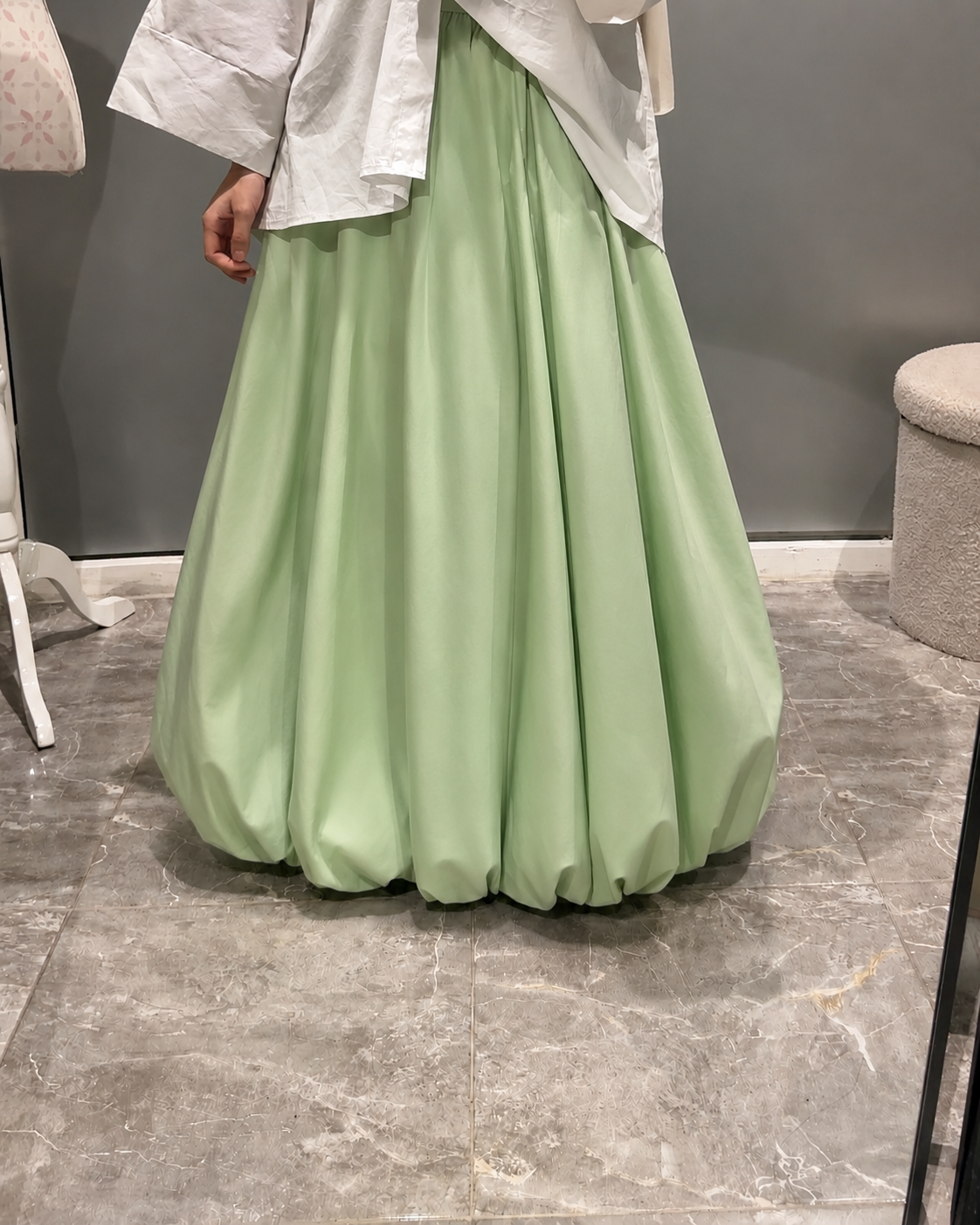 Jupe bouffante vert menthe