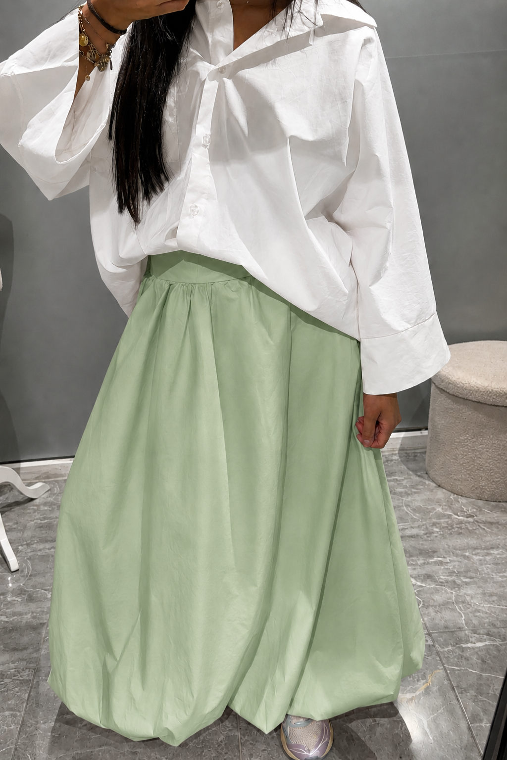 Jupe bouffante vert menthe