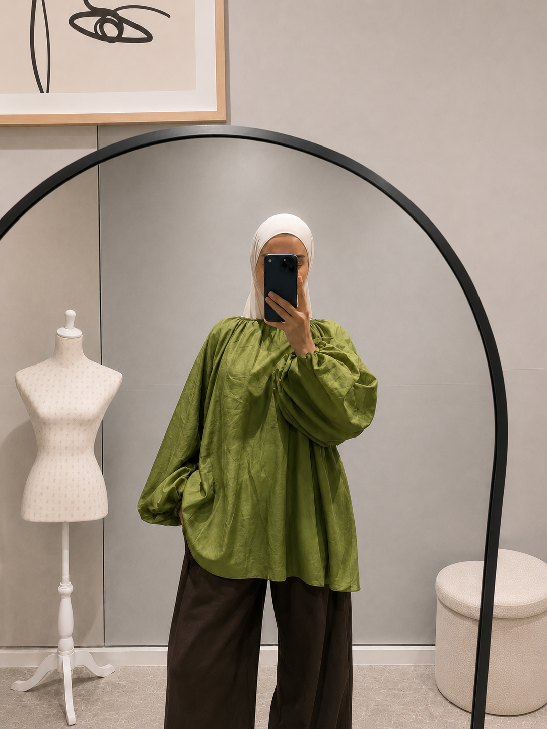 Blouse vert olive